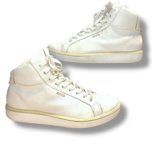 Ecco Soft 60 Anniversary White Leather High Top Sneakers Men’s EU 40